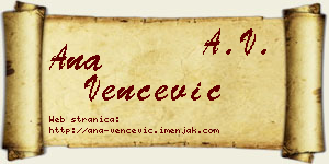Ana Venčević vizit kartica